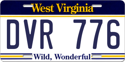 WV license plate DVR776