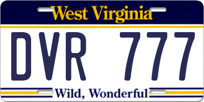 WV license plate DVR777