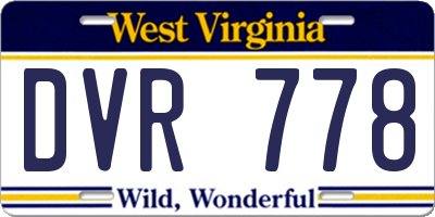 WV license plate DVR778