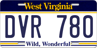 WV license plate DVR780