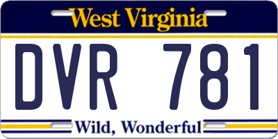 WV license plate DVR781