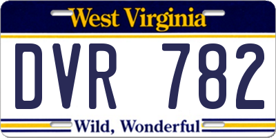 WV license plate DVR782
