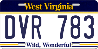 WV license plate DVR783