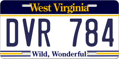 WV license plate DVR784