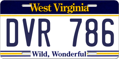 WV license plate DVR786