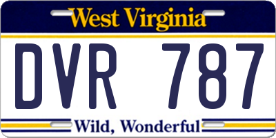 WV license plate DVR787