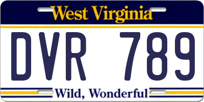 WV license plate DVR789