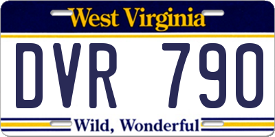 WV license plate DVR790