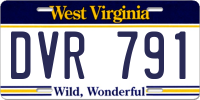 WV license plate DVR791
