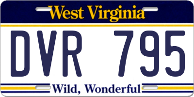 WV license plate DVR795