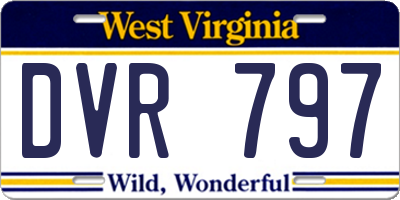 WV license plate DVR797