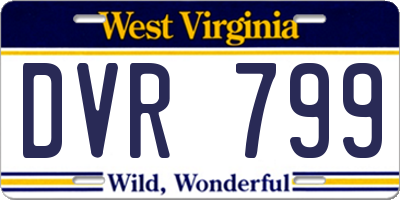 WV license plate DVR799