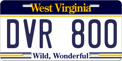 WV license plate DVR800