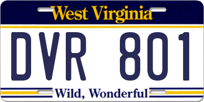 WV license plate DVR801