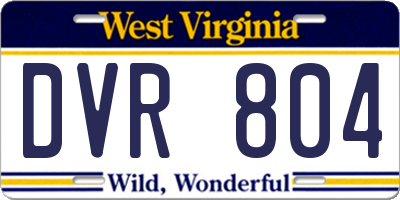 WV license plate DVR804