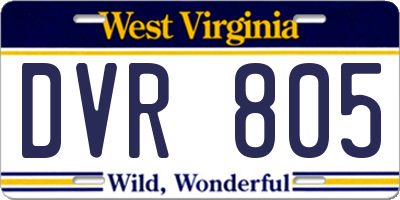 WV license plate DVR805