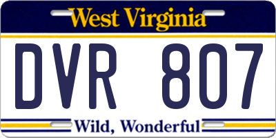 WV license plate DVR807