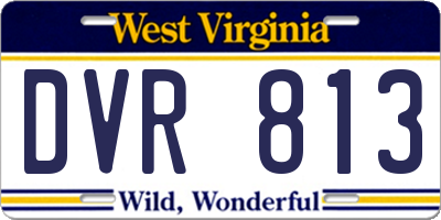 WV license plate DVR813