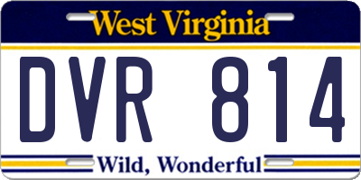 WV license plate DVR814