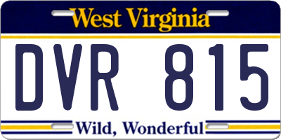 WV license plate DVR815