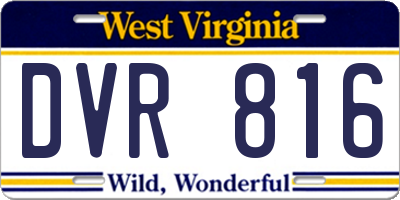 WV license plate DVR816