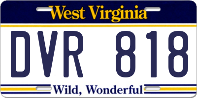 WV license plate DVR818