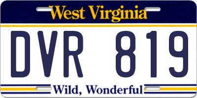 WV license plate DVR819