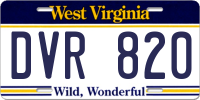 WV license plate DVR820