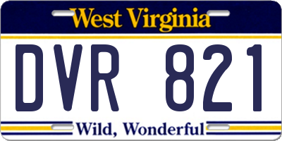 WV license plate DVR821