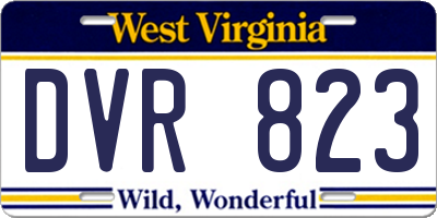 WV license plate DVR823