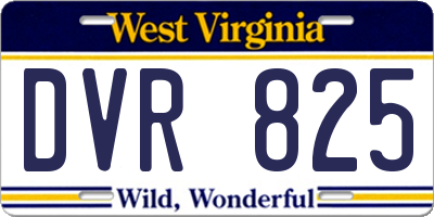 WV license plate DVR825