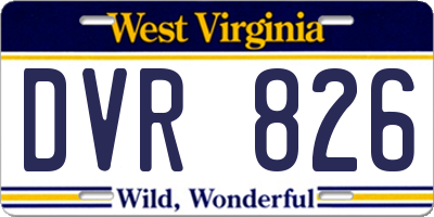 WV license plate DVR826