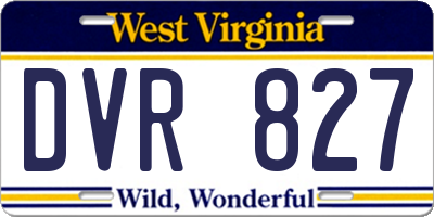 WV license plate DVR827