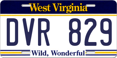 WV license plate DVR829