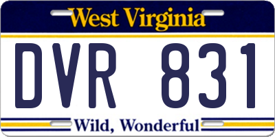 WV license plate DVR831