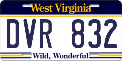 WV license plate DVR832