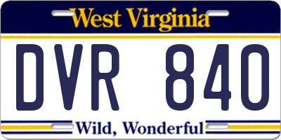 WV license plate DVR840
