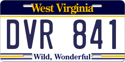 WV license plate DVR841