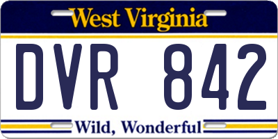 WV license plate DVR842