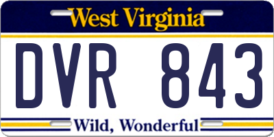 WV license plate DVR843
