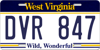 WV license plate DVR847
