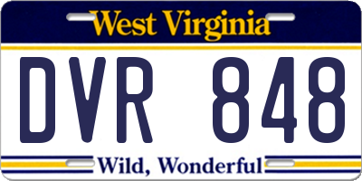 WV license plate DVR848