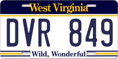 WV license plate DVR849