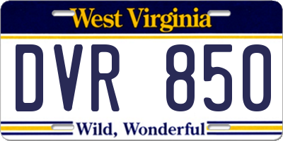 WV license plate DVR850