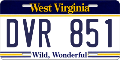 WV license plate DVR851