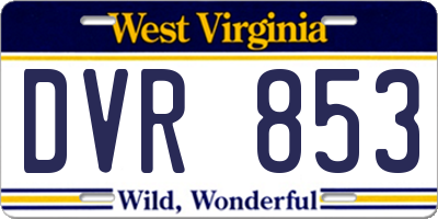 WV license plate DVR853