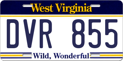 WV license plate DVR855