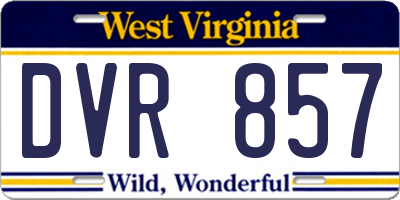 WV license plate DVR857