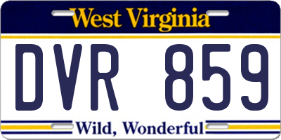 WV license plate DVR859