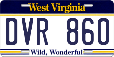 WV license plate DVR860